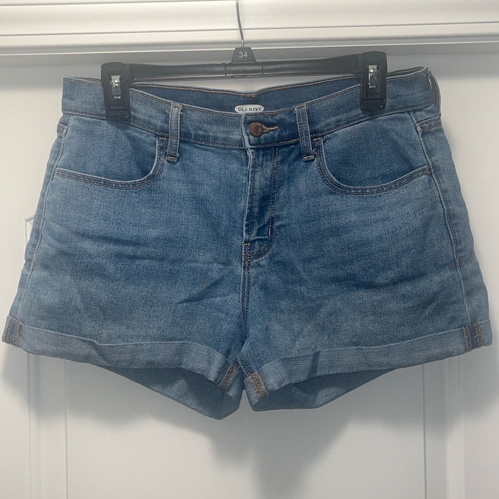 Old Navy jean shorts with cuffed hem, Size 8